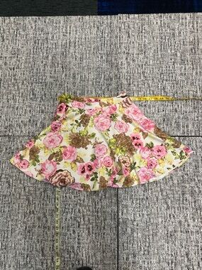 Floral Pink Circle Skirt with Cream Base